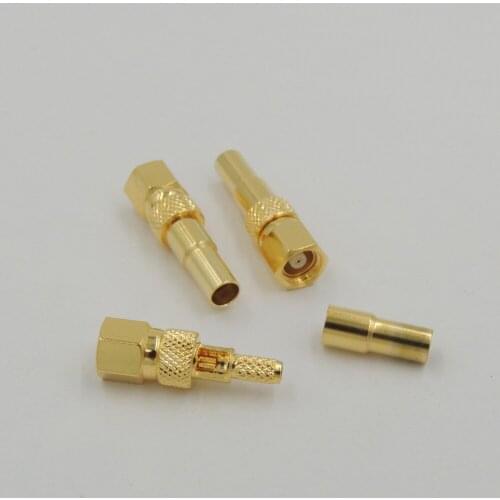 RF Connector SMC Plug Straight Crimp with Female jack Basket in Solder Attachment For RG174 RG179 RG316 RG188 Cable adapter
