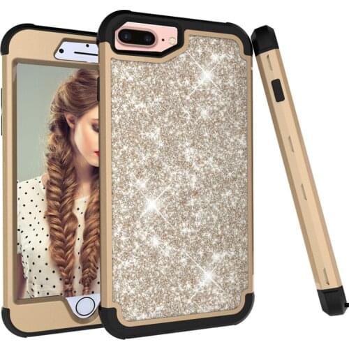 3-in-1 PC+Silicone Shock Resistant shining Mobile Phone Case For iPhone 6 Plus/iPhone 6s Plus Contrast color&Lifted Bezel Design