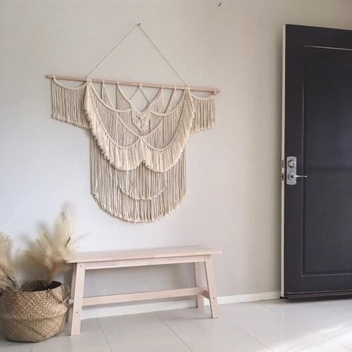 Nordic Tapestry Boho Decor Home Decorative Cotton Tapestry Handmade Woven Living Room Decor Macrame Modern Background Tapisserie