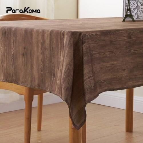 100% Polyester Wood Grain Printed Tablecloth Square Waterproof Oil-proof Tablecloth Tea Table Cloth Dinning Table Decoration