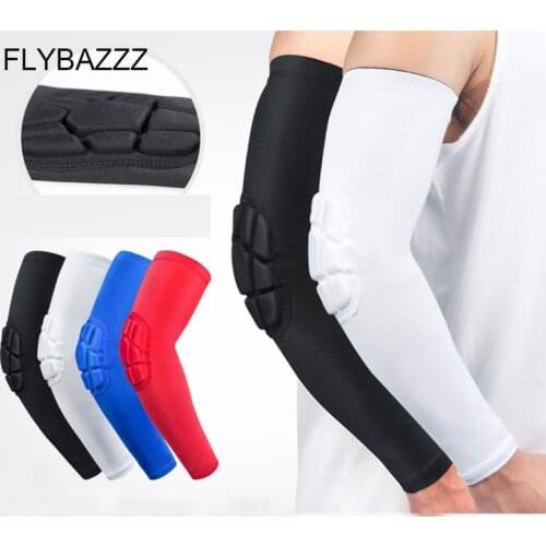 Sport Safety Elastic Basketball Gym Fitness Arm Sleeve Armguard Shooting Crashproof Honeycomb Elbow Support Pads Elbow Protector