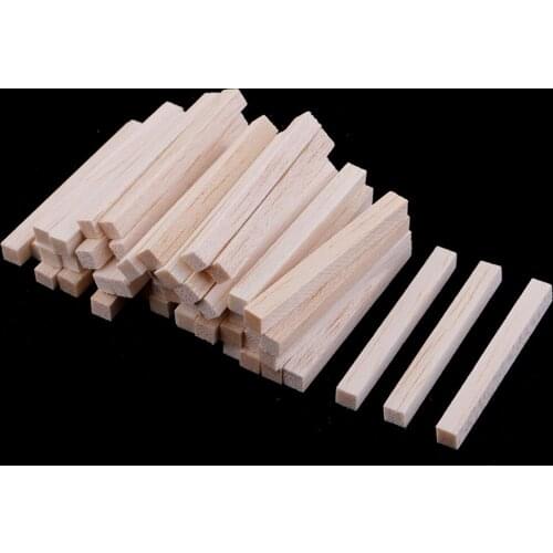 50 Pieces Natural Unpainted Blank Balsa Wood Stick Rods for DIY Model Making