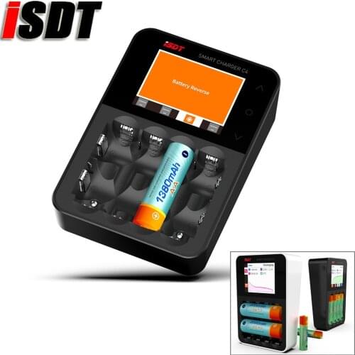 Original ISDT C4 8A Touch Screen Smart Battery Charger Screen With USB Output For 18650 26650 AA AAA Battery For RC Mode