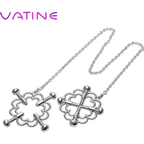 VATINE A Pair Breast Clips Nipple Clamps Nipple Stimulator Sex Toys for Couple Stainless Steel Erotic Toys Adult Games