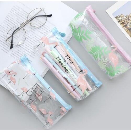 Find Flamingo Waterproof PVC Pencil Case Stationery Storage Bag Escalar Papelaria Escolar School Supplies