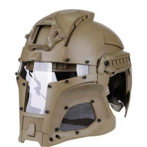 Military Airsoft Full Face Helmet Protective With Visor Goggles Middle Age Mask Combat Military Paintball CS Full-covered Helmet