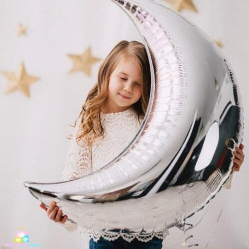 2pcs/set 36inch Gold Silver Large Moon Foil Balloons Baby Shower Birthday Party Wedding Decorations Supplies Big Moon Kids Toys
