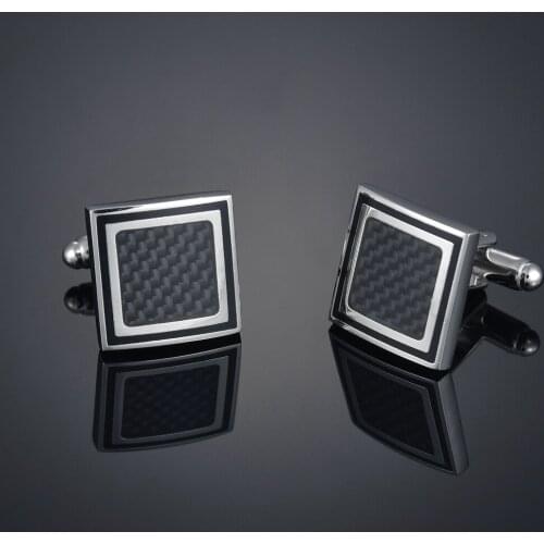 High quality French mens Cufflinks carbon fiber square Cufflinks Cufflinks