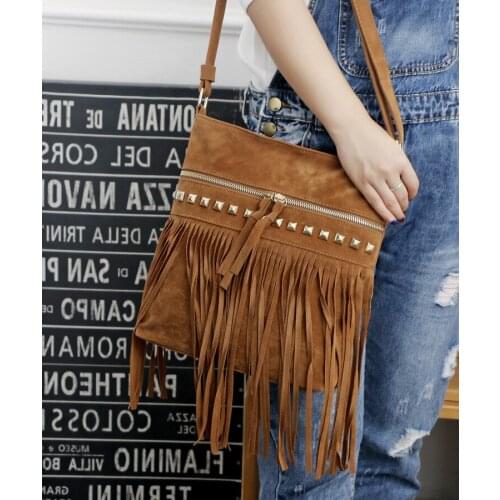 Women Tassel Bag New Style Crossbody Bags Female Fashion Willow Nail Casual Zipper Shoulder Handbag Feminina