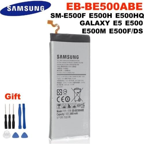 100% Original Battery EB-BE500ABE For Samsung Galaxy E5 E500 SM-E500F E500H E500HQ E500M E500F/DS 2400mAh Mobile Phone Batteria