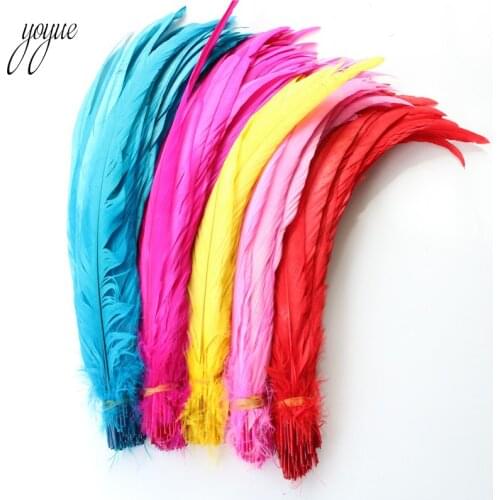 100PCS Wholesale 35-40CM Natural Rooster Coque Tail Feathers Cheap Feather For Crafts Christma Diy Pheasant Feather Decoration