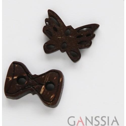 30Pcs/lot Natural Coconut Buttons,2 Holes,Size: 14*9mm,Butterfly Shape,Garment Decoration Accessories(ss-719)