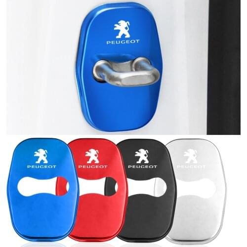 4 pcs Car Door Lock Protective Cover Stickers For Peugeot 407 206 607 308 207 307 208 3008 508 2008 5008 301 406 408 4008