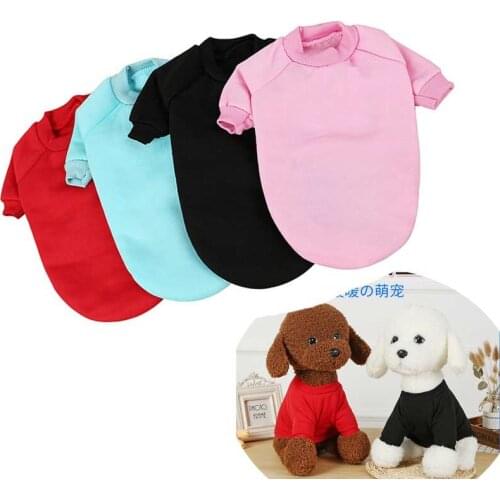 AHUAPET Jumpsuit Sweatshirt Dog Fleece Hoodie French Bulldog Solid Color Winter Overalls For Dogs Winter Overalls For Cloth E