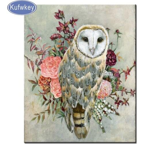 Diy birds diamond mosaic owl flowers diamond painting full round resin diamond embroidery animal new 2019 hot home decor gift