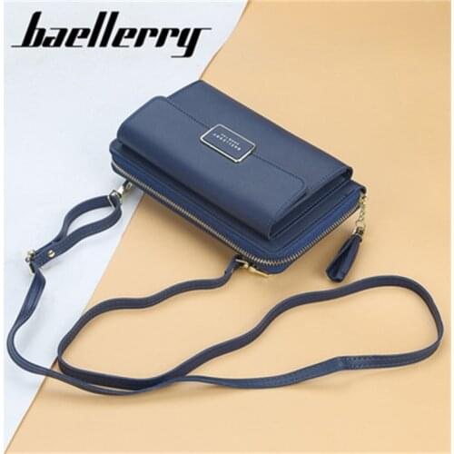 Baellerry New Ladies Casual Bag Korean Zipper Tassel Long Wallet Multifunctional Travel Diagonal Mobile Phone Bag Female