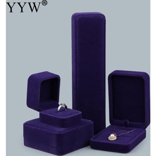 High Quality Elegant Velvet Jewelry Box for Bracelet Ring Necklace Pendant Boxes Solid Color Display Packing Jewelry Gift Box