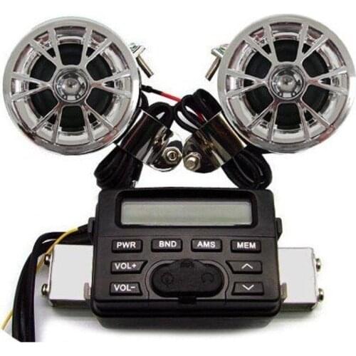 Bluetooth FM Radio Handlebar Audio Radio System Stereo MP3 Speakers for Motorcycle Motorbike