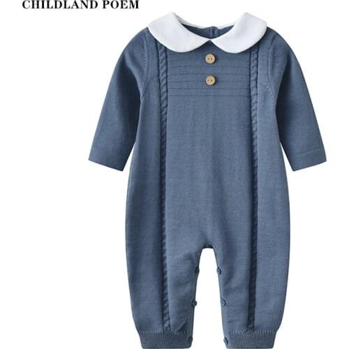 Baby Romper Boys Jumpsuit Newborn Knitted Baby Clothes Infant Boy Romper Playsuit Cotton Long Sleeve Baby Overalls Boy Onesie