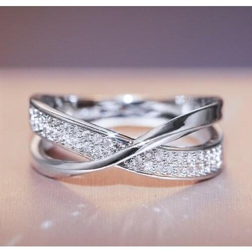 JK Delicate Simple Cross Female Ring Love Jewelry Valentines Anniversary Gift Suit Various Occasions Fashion Women Jewelry