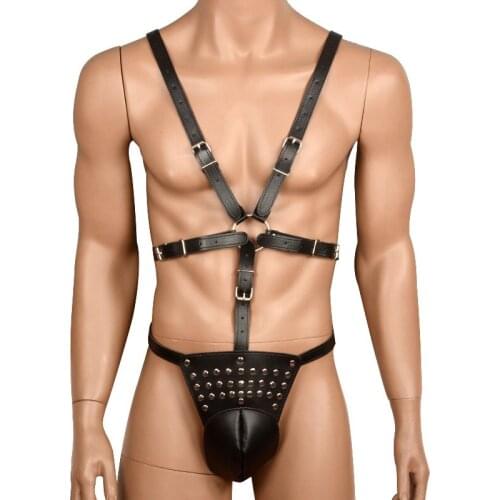 Leather Harnesses Mens Fetish Bondage Restraints Erotic Toys for Male Sex Tools For Sale Adult Sex Products Sextoy