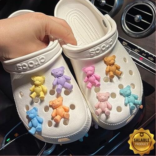 Colorful ABS Bears Crocses Charms Designer DIY Animal Shoes Decaration Accessories for Croc JIBZ Clogs Kids Boys Girls Gifts