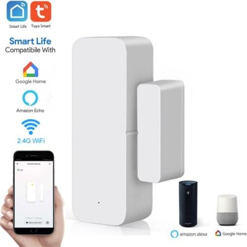 Tuya WIFI Door Window Magnetic Sensor Independent Smart Home Security Protection Alarm Detector Work With Alexa Google Home