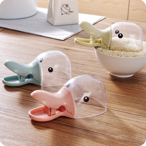 Duck Head Shape Multi-purpose Plastic Rice Shovel Sealing Clip Household Water Scoop Water Scoop Kitchen Supplies Cute Spoon