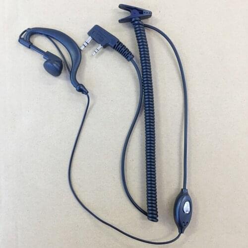 Telescope curve K plug 2pins headphone for Kenwood Baofeng UV5R UV82 888S Wouxun TYT Quansheng Linton etc walkie talkie
