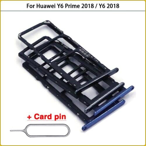 New SIM Card For Huawei Y6 prime 2018 / Y6 2018 Sim Card Micro SIM Card SD Reader Holder Sim Tray Adapter Replacement