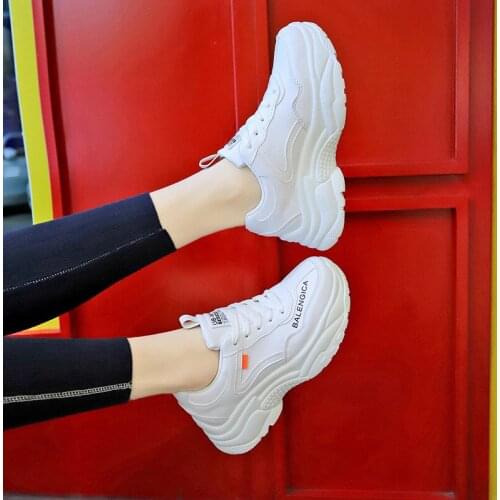 2019 Spring new Super fire sneakers female Korean version ulzang Harajuku shoes raised white shoes