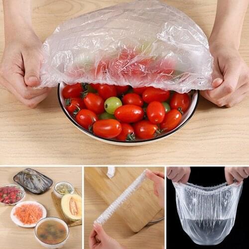 100PCs Disposable Cling Film Cover Household Refrigerator Food Fruit Preservation Cover Dust-proof Plastic Fresh-keeping Cover