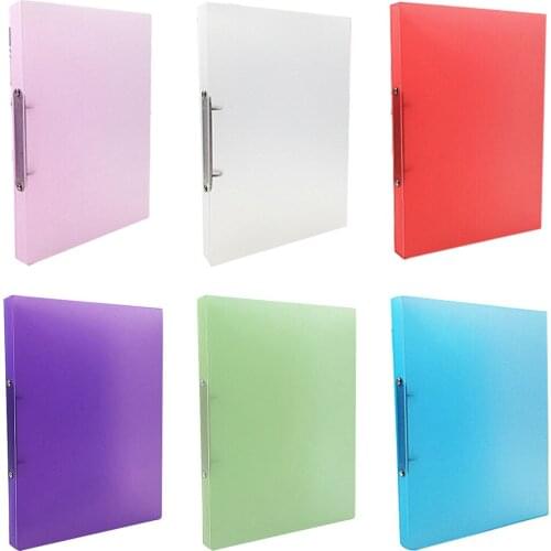 Durable and High Quality A4 Clip File Folder Transparent Candy Color Loose Leaf Binder Storage Organizer School Office Supply