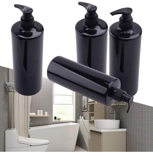 4Pcs Plastic 500ml Refillable Empty Pump Bottles Dispensers Fit For Lotion Gel Soap Shampoo High Quality