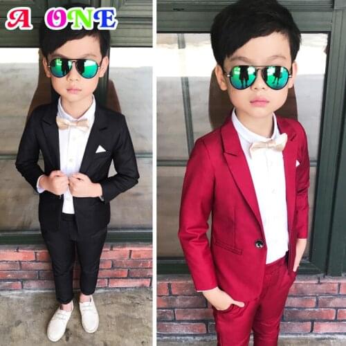 Boys Suit dress 2019 Spring Autumn new fashion handsome 3 pcs suit kids baby Wedding party boys clothes Suit for 90-130cm z157