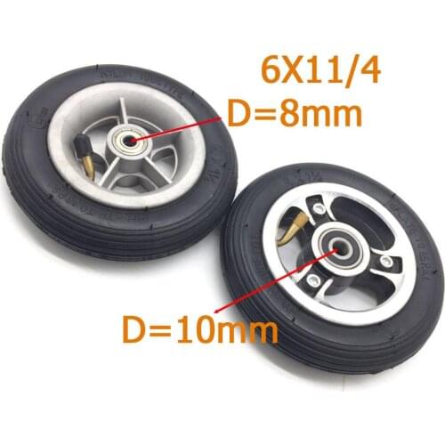 6 Inch Pneumatic Tire Motorcycle 6x1 1/4 tyre 150MM Scooter Inflation Wheel With Hub With Inner Tube Electric Scooter