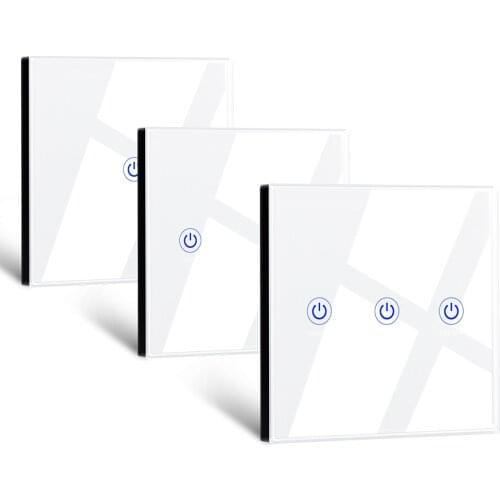 Touch Panel Portable Transmit 86 Wall Remote for Light Switch Wireless RF 433MHz Tempered Glass