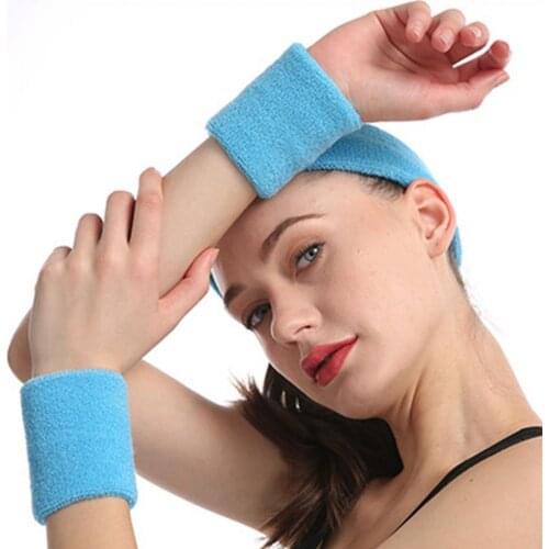 1 Set Sweatband Set Reversible Soft Breathable Athletic Elastic Sweat Bands for Sports protection Yoga Running