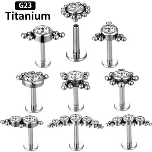 1PS G23Titanium fund sell like hot cakes inside the circular shaped multi style stud Lip ear bone stud ear Piercing Jewelry