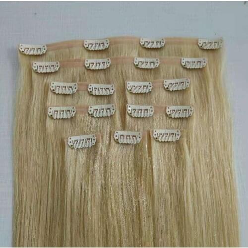 Bluelucky High Quality One Donor Full Head European Remy Seamless Clip Hair Extension