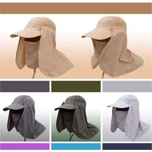 Unisex Visor Hat Fishing Sun Protector Caps UV Protection Face Neck Cover Sunhat Men Women Outdoor Sport Hiking Fishing Hats