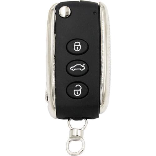 3 Button Flip Folding Remote Key Shell For Bentley Mulsanne Hurtling GT Auto Car Key Case With Logo
