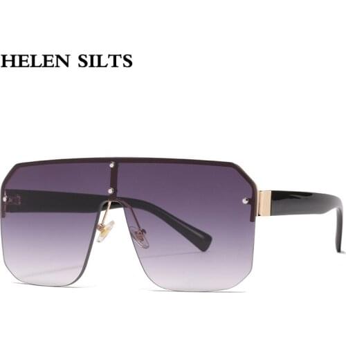 Oversized Rimless Sunglasses Women Fashion One Piece Goggle Brand Design Sun Glasses Men Retro Eyewear UV400 Shades gafas de sol