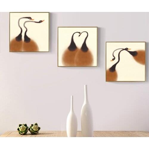 Modern Abstract Painting Wall Art Picture Chinese Animal Couples Love Canvas Mural HD Prints Posters Home Decor For Living Room