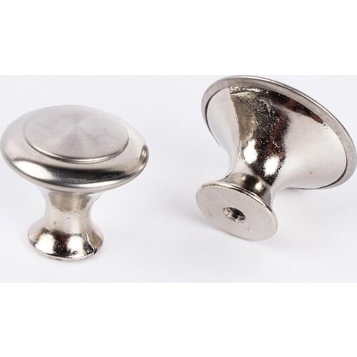 Modern Drawer Furniture Hardware Stainless Steel Wire Drawing Single Hole Round Silver Handle