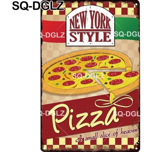 [SQ-DGLZ] New York Pizza Tin Sign Metal Sign Vintage Plaque Wall Decor Bar Pub Metal Crafts Home Decor Painting Art Poster