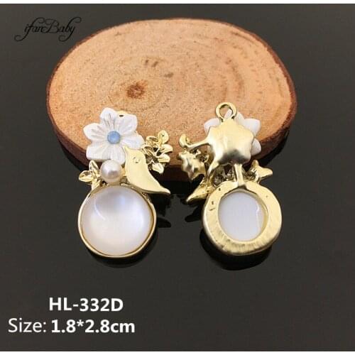 Rhinestone Flower Buttons for DIY hair accessories and wedding decoration metal pearl button