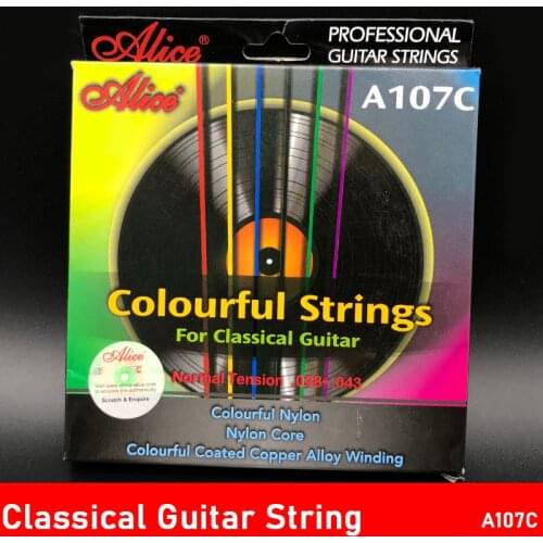 Alice A107C Colorful Nylon Classical Guitar Strings Nylon Coated Copper Alloy Wound Classic Guitarra Strings