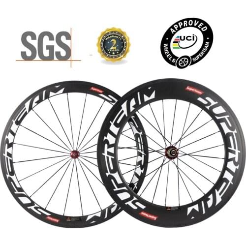 SUPERTEAM 100% 700C Carbon Road 50/88mm Clincher Bicycle Wheels 3K Matte Wheelset