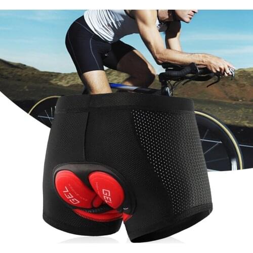 3D Padding Cycling Shorts Breathable Shockproof Polyester Men Gel Pad Bicycle Underpant for Outdoor Breathable Bike Underwear